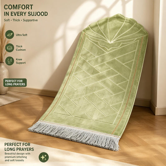 NURA Velvet Prayer Mat – Golden Border