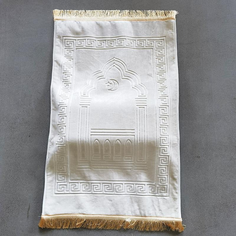 Thick Velvet Prayer Mat with Orthopedic Knee Support