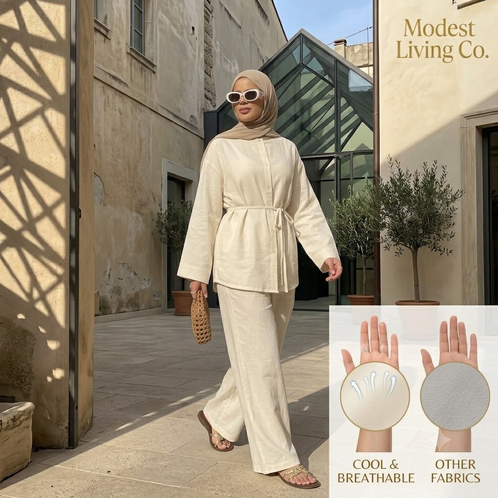 The Modest Essential: Effortless Linen-Cotton Sets for Summer