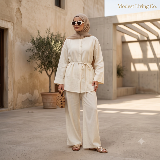 The Modest Essential: Effortless Linen-Cotton Sets for Summer