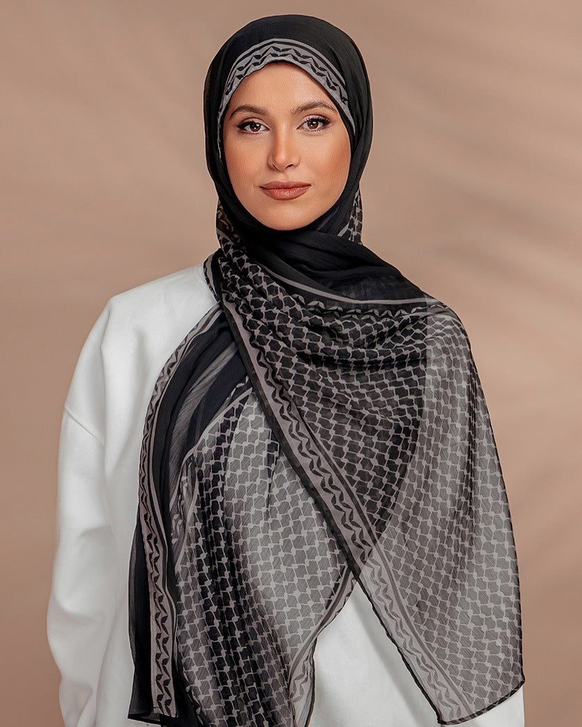 Premium Palestinian Keffiyeh Scarf – High Quality Woven Shemagh with Precision-Finished Corners | Unisex Traditional Arab Wrap,hijab