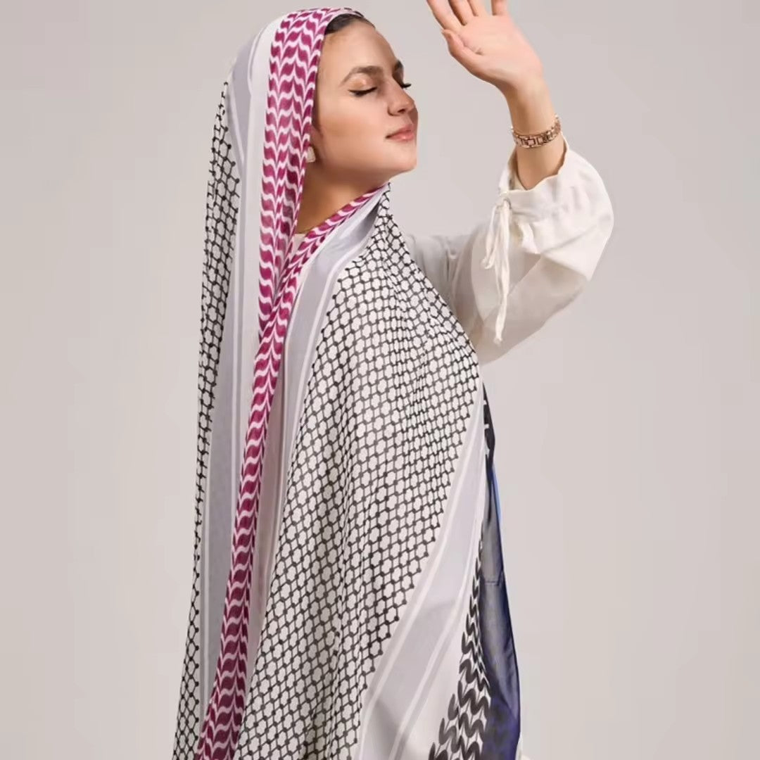 Premium Palestinian Keffiyeh Scarf – High Quality Woven Shemagh with Precision-Finished Corners | Unisex Traditional Arab Wrap,hijab