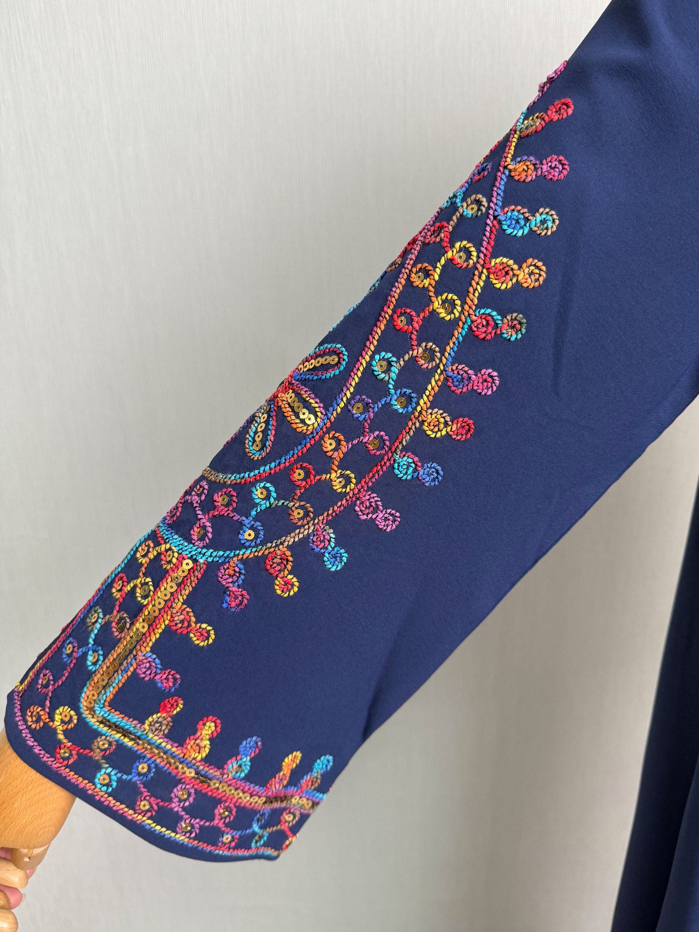 Embroidered Ethnic Maxi Abaya Dress