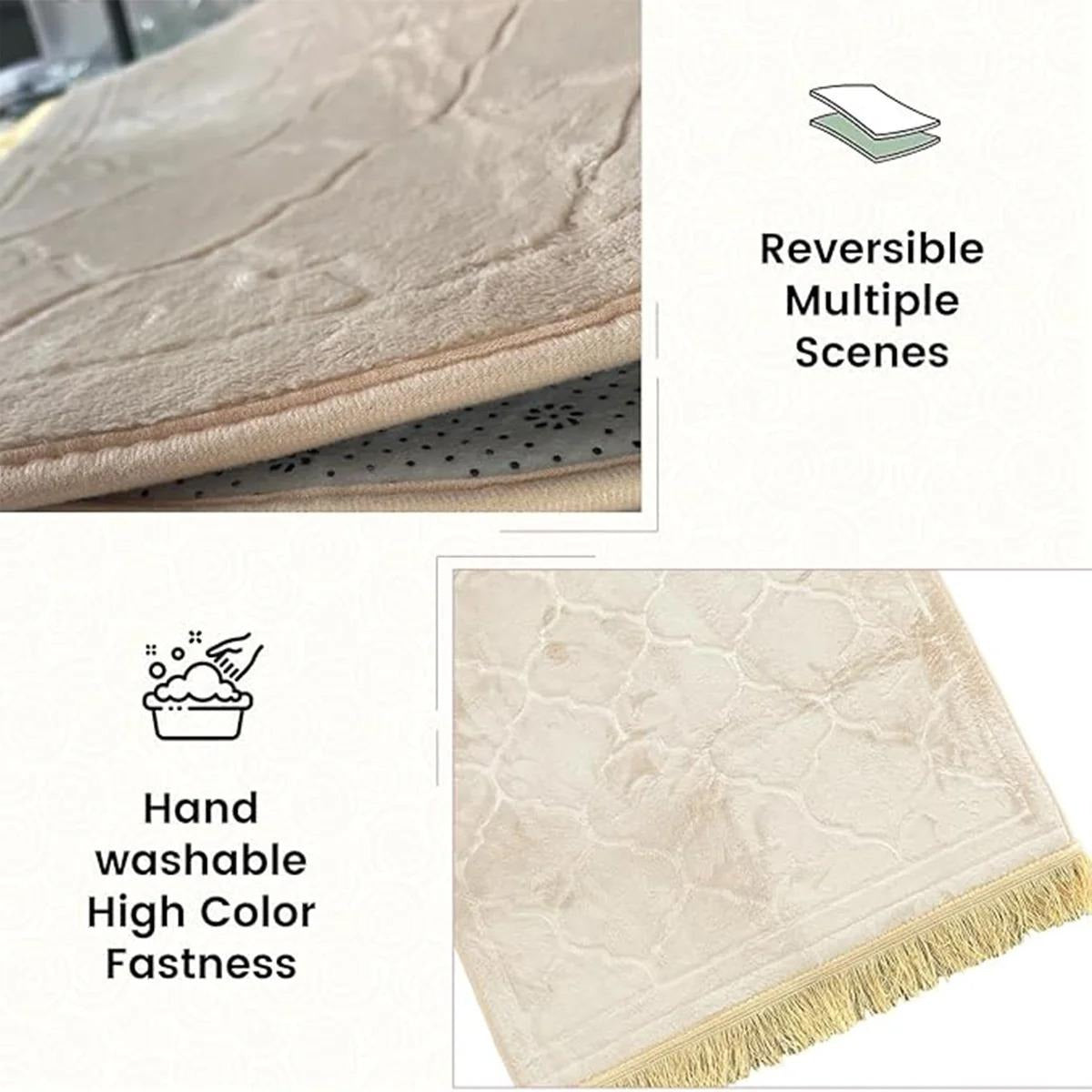 NURA Velvet Prayer Mat – Golden Border