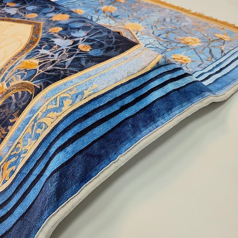 Thick Velvet Prayer Mat with Orthopedic Knee Support