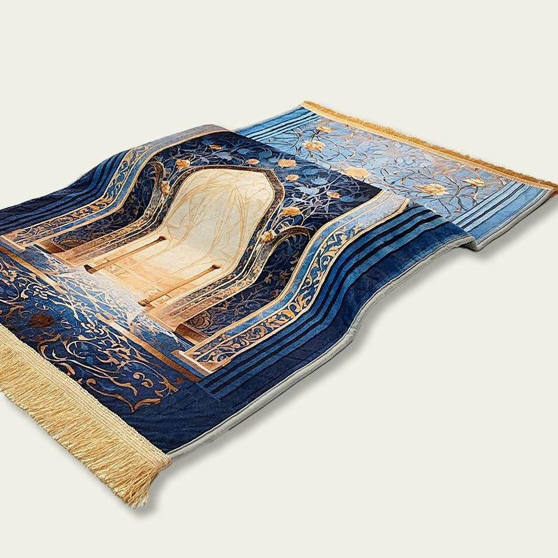 Thick Velvet Prayer Mat with Orthopedic Knee Support