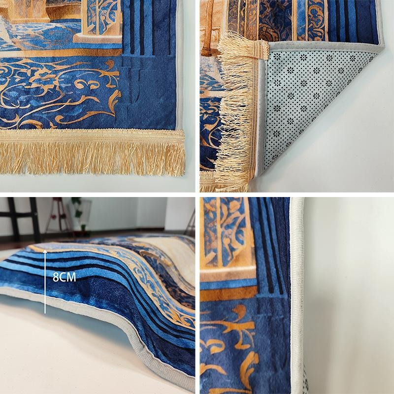 Thick Velvet Prayer Mat with Orthopedic Knee Support