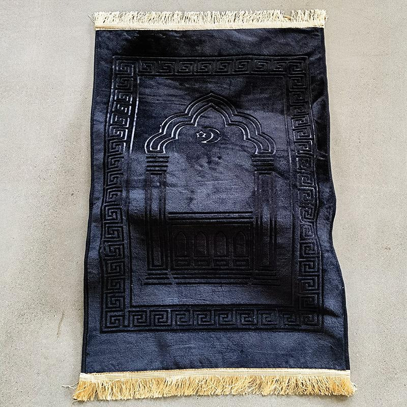 Thick Velvet Prayer Mat with Orthopedic Knee Support