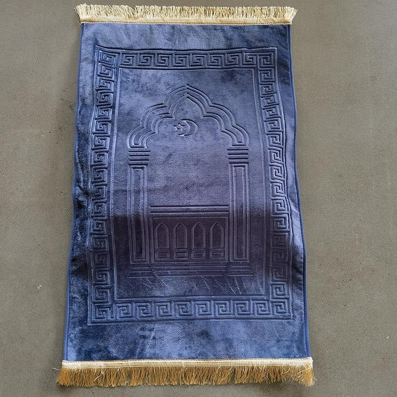 Thick Velvet Prayer Mat with Orthopedic Knee Support