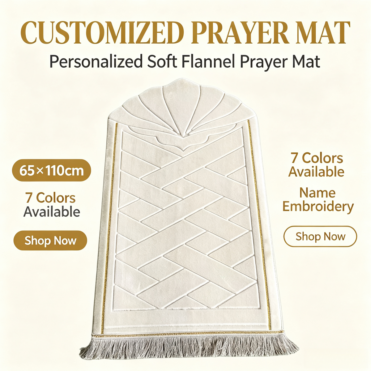 Personalized Prayer Mat – Custom Name Flannel Sejadah | Eid & Ramadan Gift