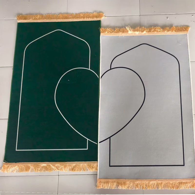 Couple Prayer Mat Set – Interlocking Velvet Sejadah for Two | Wedding & Eid Gift