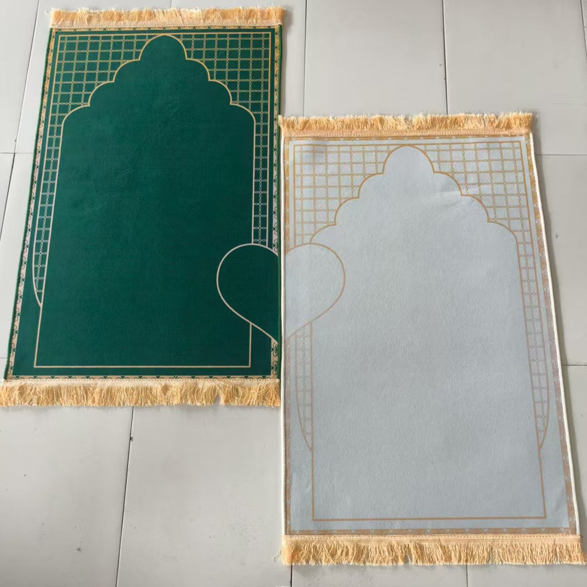 Couple Prayer Mat Set – Interlocking Velvet Sejadah for Two | Wedding & Eid Gift