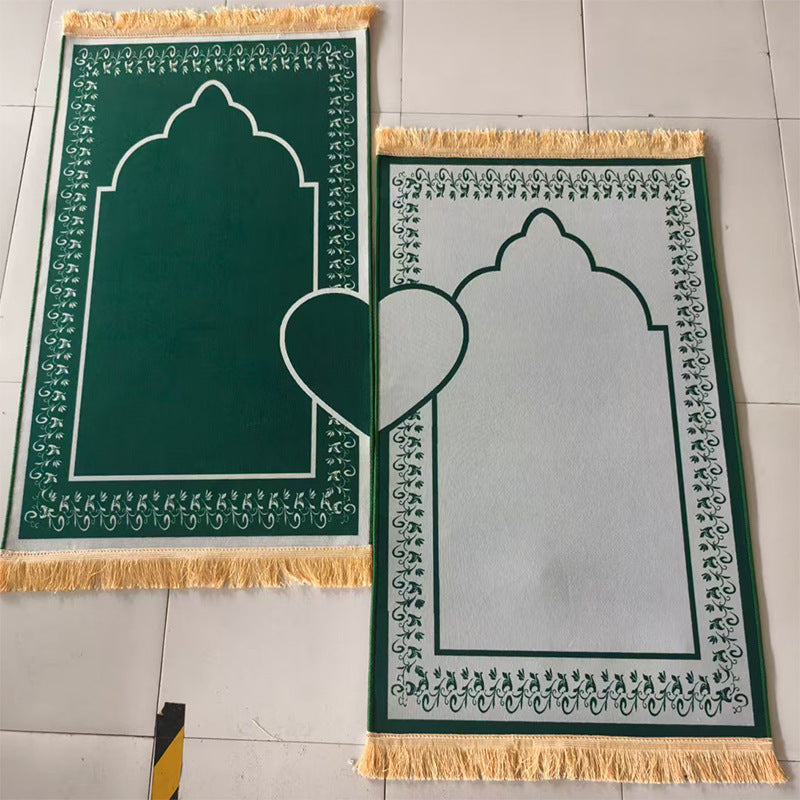 Couple Prayer Mat Set – Interlocking Velvet Sejadah for Two | Wedding & Eid Gift