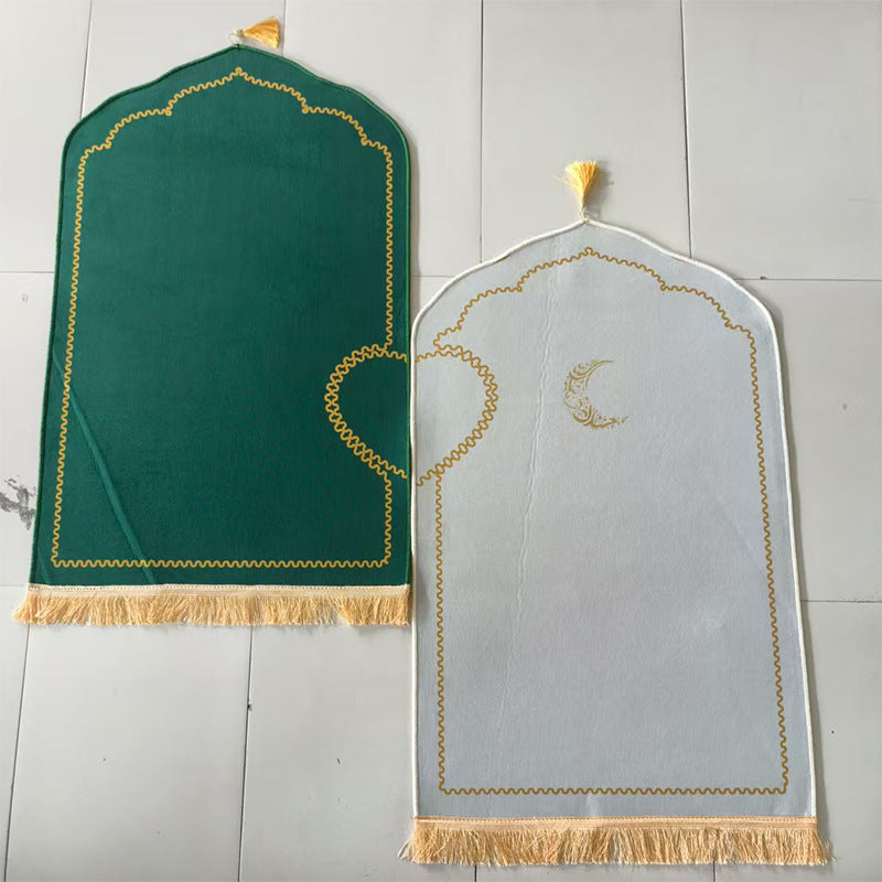 Couple Prayer Mat Set – Interlocking Velvet Sejadah for Two | Wedding & Eid Gift