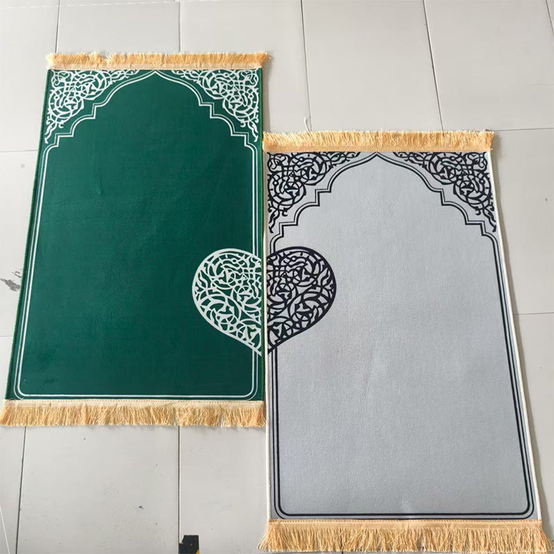 Couple Prayer Mat Set – Interlocking Velvet Sejadah for Two | Wedding & Eid Gift