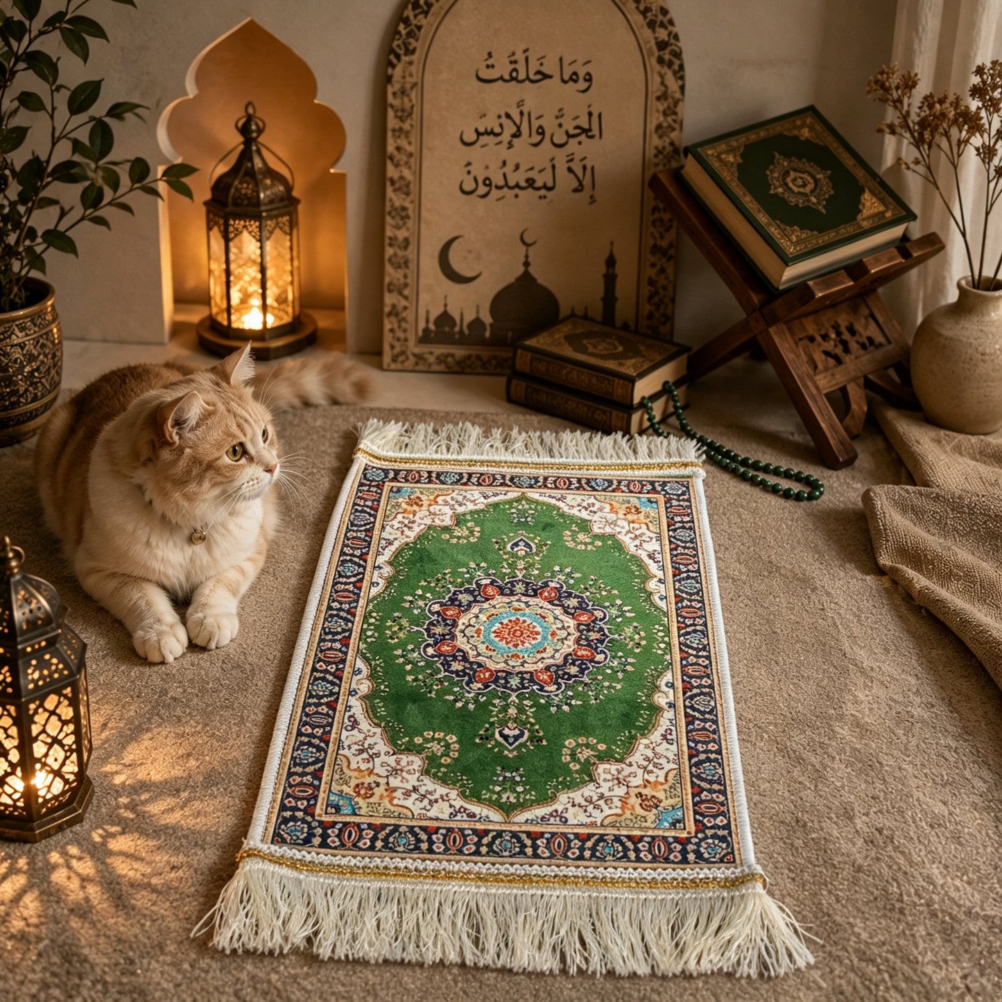 Floral Square Pet Mat