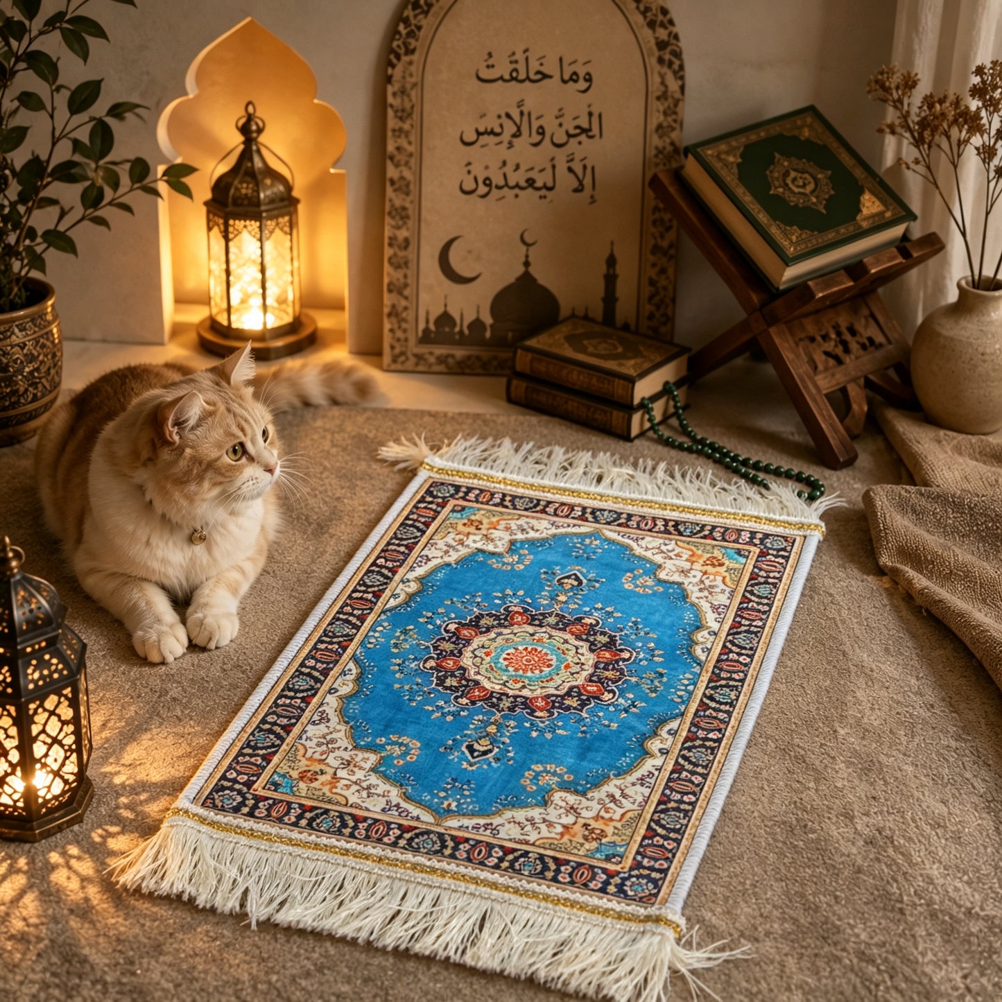 Floral Square Pet Mat