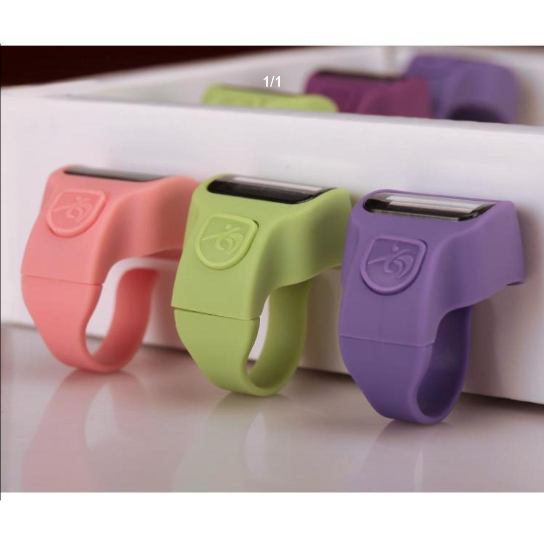 Pink, green and purple digital finger tasbih counters
