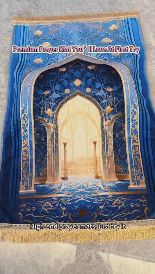 Thick Velvet Prayer Mat with Orthopedic Knee Support